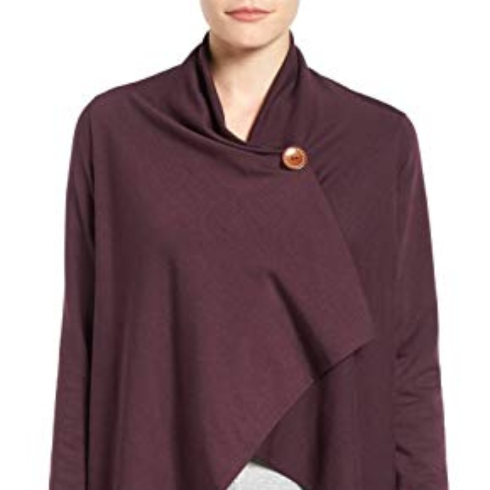 Bobeau dark grey wrap top